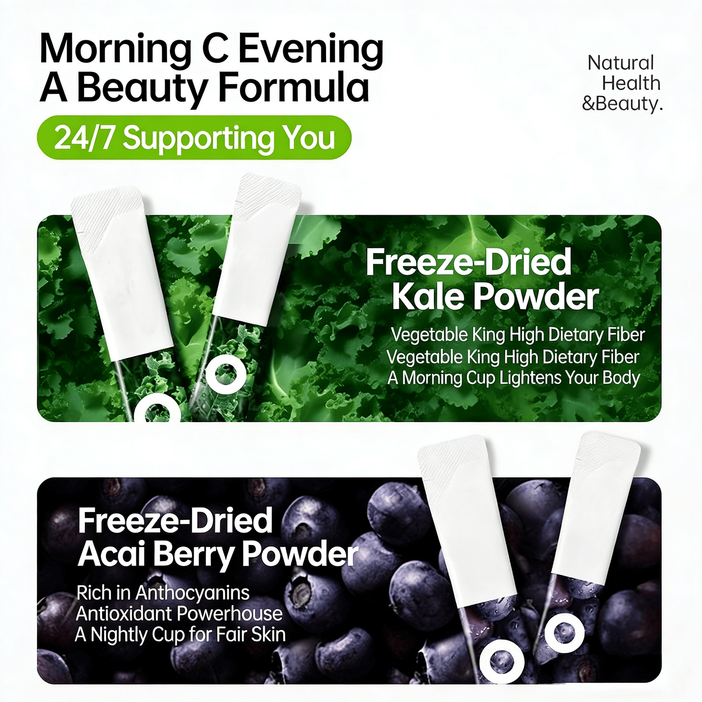 Antioxidant Superfood Greens | Acai & Detox Kale Blend MATCHA Healthy Matcha Tea