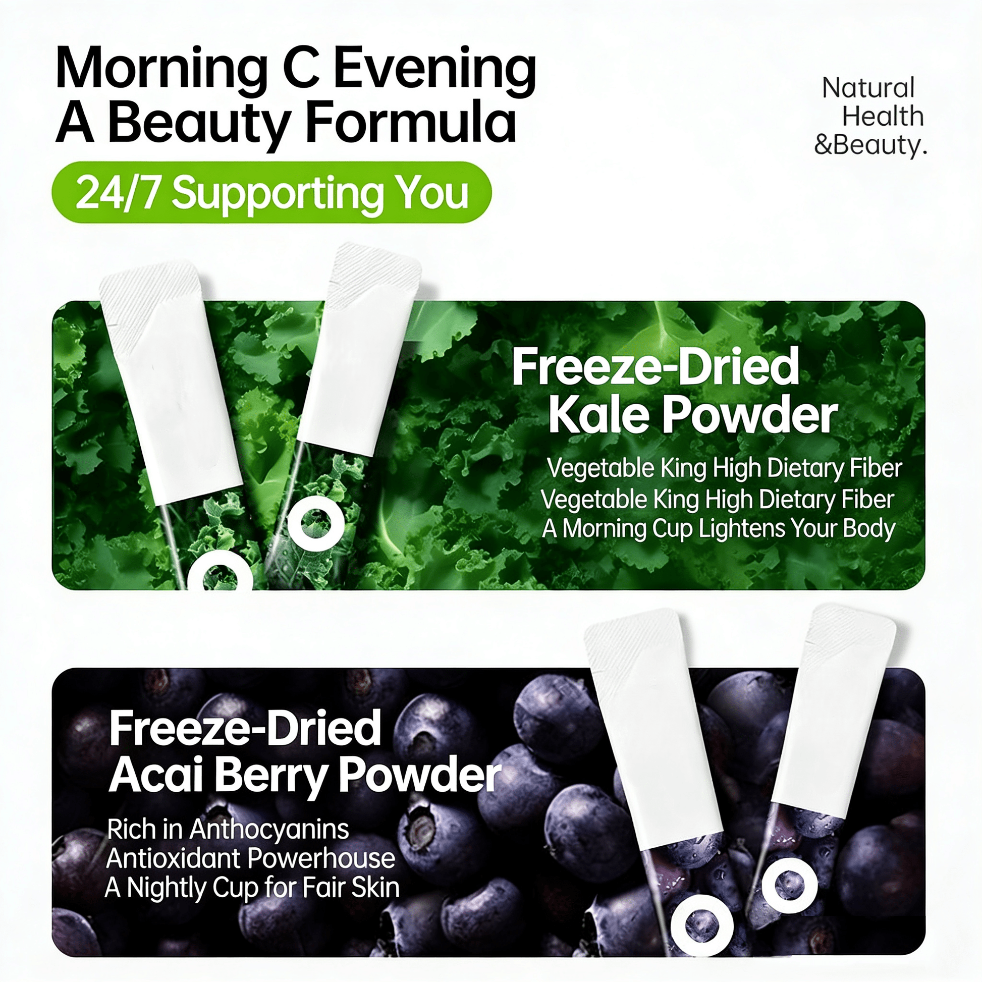 Antioxidant Superfood Greens | Acai & Detox Kale Blend MATCHA Healthy Matcha Tea