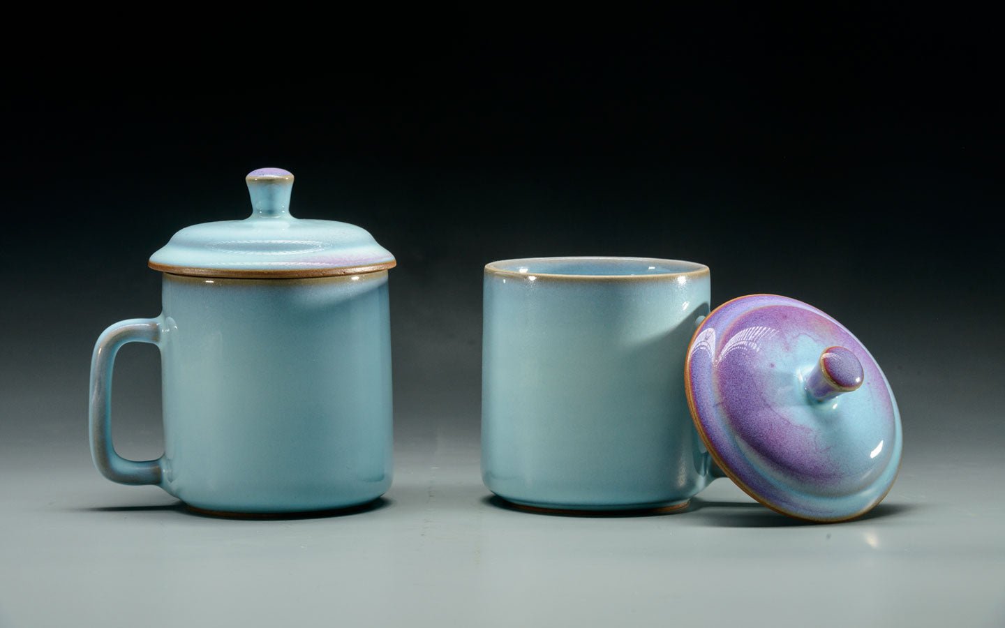 Artisan Jun Kiln Ceramic Mug | Hand - Glazed Celadon Ritual Healthy Matcha Tea