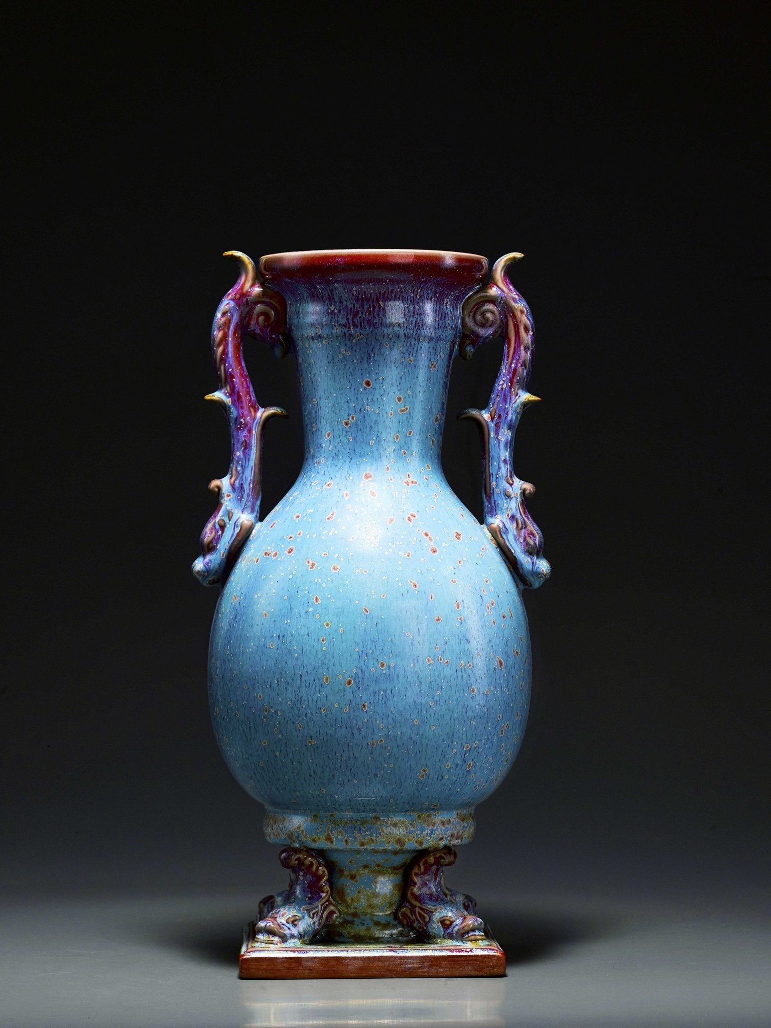Handcrafted Jun Kiln Yongtai Vase | Celestial Ceramic Art Decor Healthy Matcha Tea
