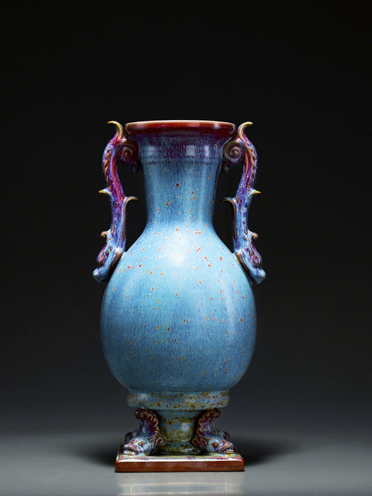 Handcrafted Jun Kiln Yongtai Vase | Celestial Ceramic Art Decor Healthy Matcha Tea