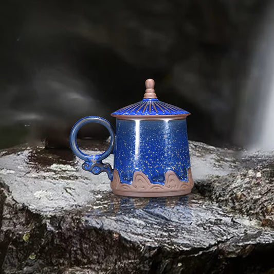 Mountain & Sea Jun Porcelain Cup | Master - Crafted Ceramic Healthy Matcha Tea