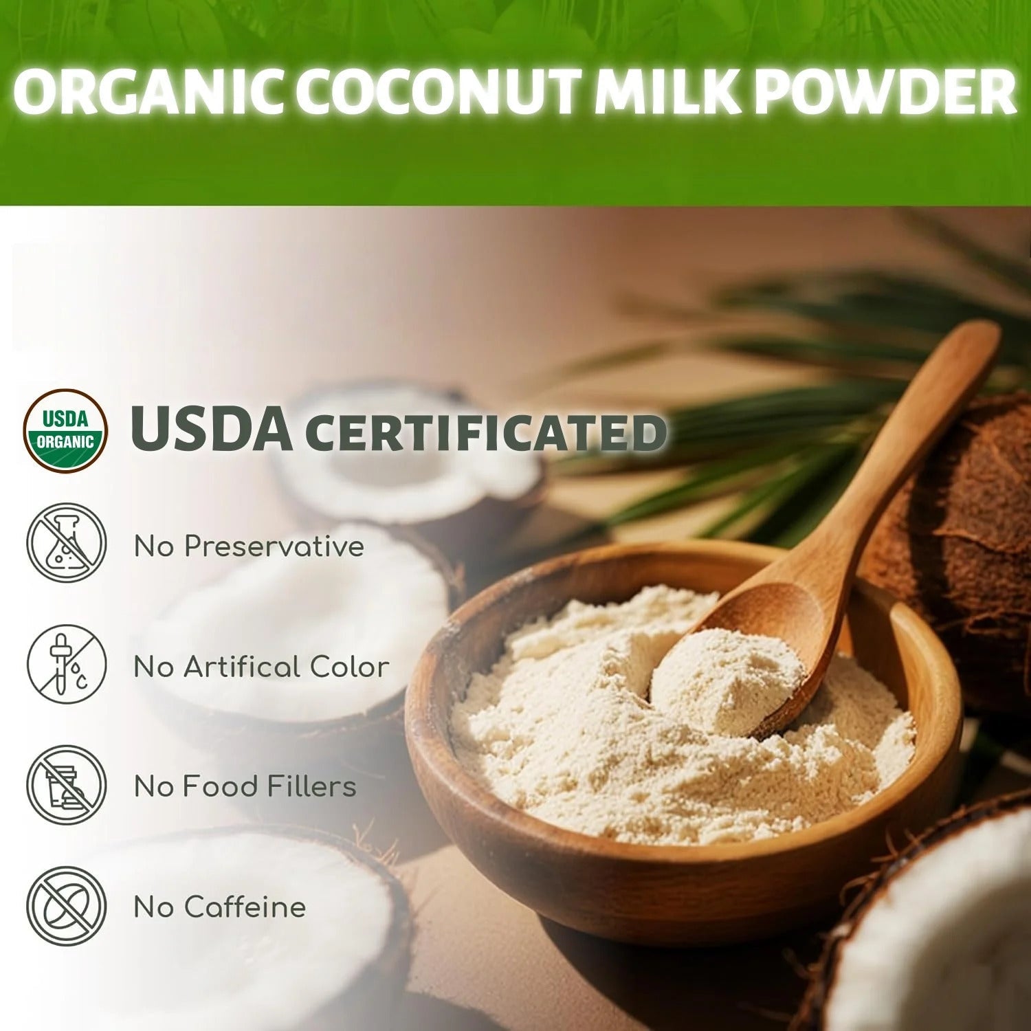 Organic Desiccated Coconut Powder 100% Pure Freeze Organic Dried Coconut Water Powder Healthy Matcha Tea