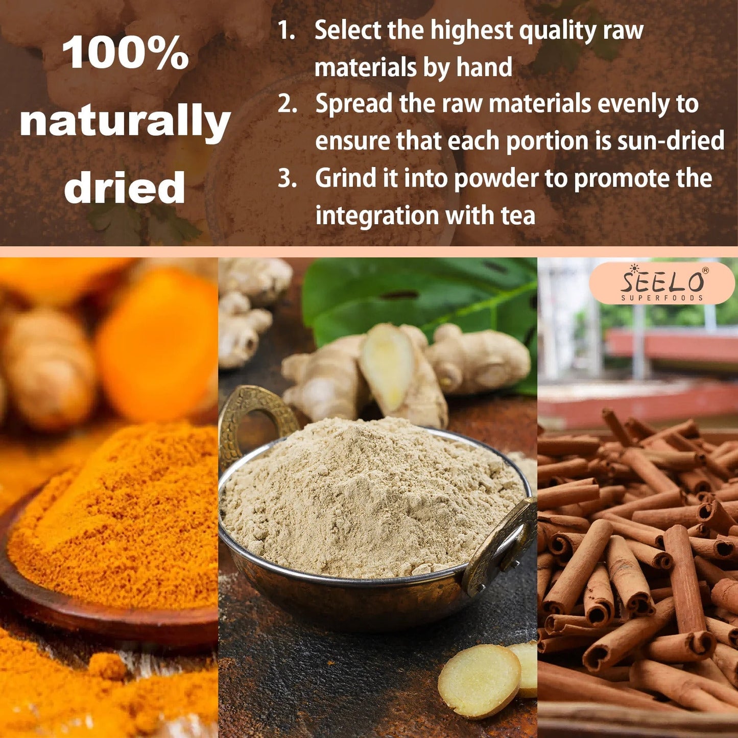 Premium Turmeric Ginger Cinnamon Health Tea Improve Digestion Support Brain Weight Skin Sleep Healthy Matcha Tea
