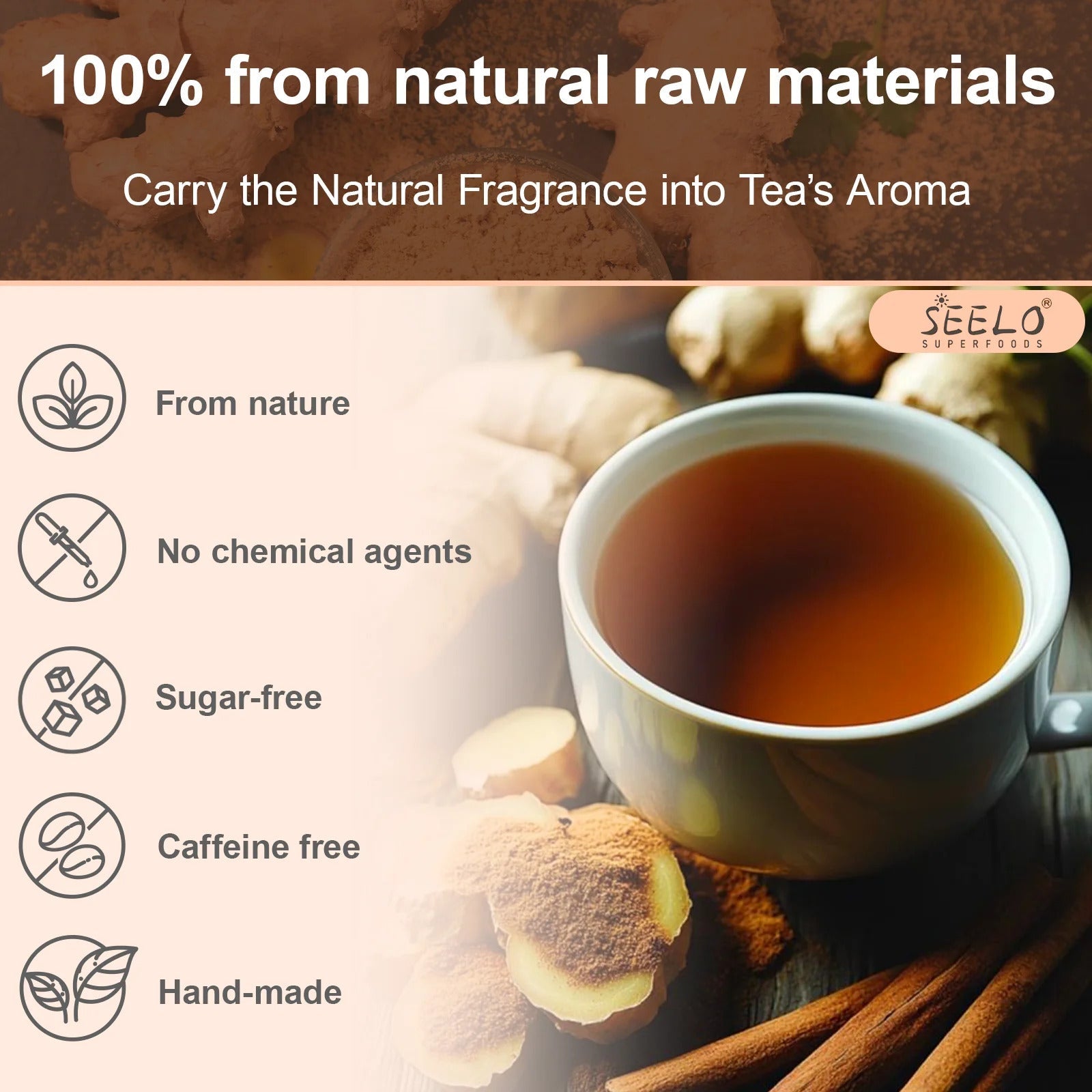 Premium Turmeric Ginger Cinnamon Health Tea Improve Digestion Support Brain Weight Skin Sleep Healthy Matcha Tea