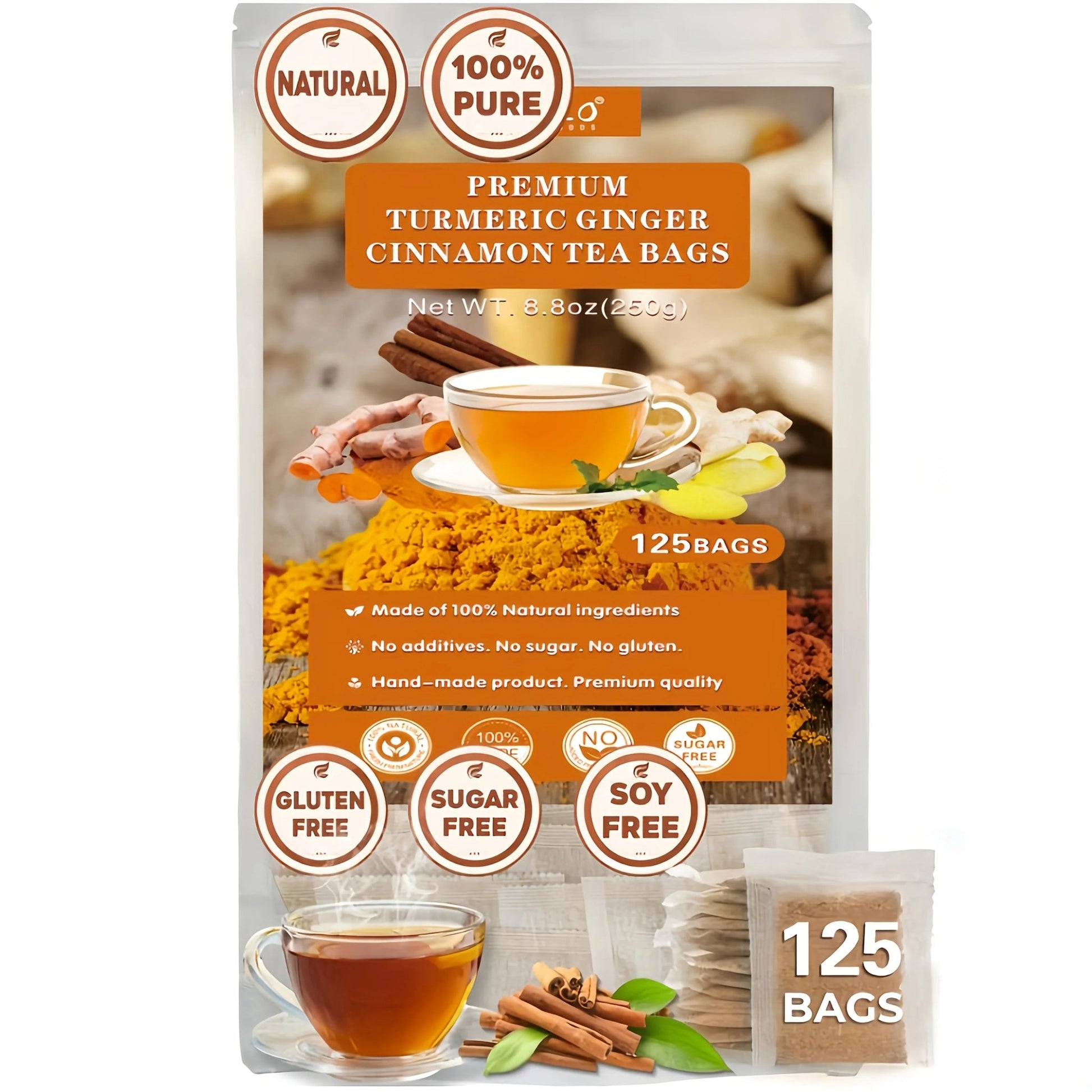 Premium Turmeric Ginger Cinnamon Health Tea Improve Digestion Support Brain Weight Skin Sleep Healthy Matcha Tea